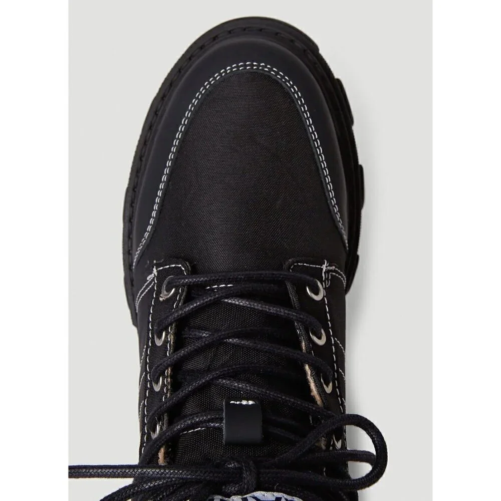 GANNI Lace Up Hiking Boots Black Womens Size 36